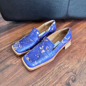 Miista Blue confetti Leather Loafers